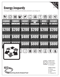 Energy Jeopardy - Switch Energy Project