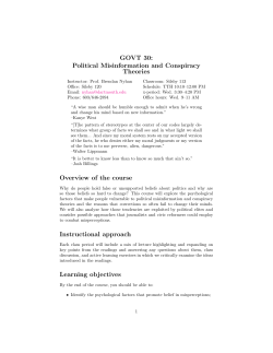 GOVT 30: Political Misinformation and Conspiracy Theories