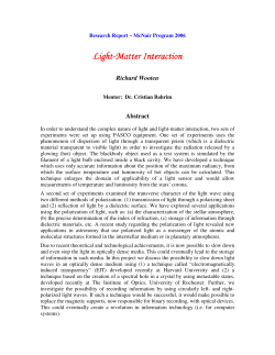 Light-Matter Interaction Matter Interaction Matter Interaction