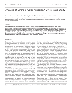 Analysis of Errors in Color Agnosia