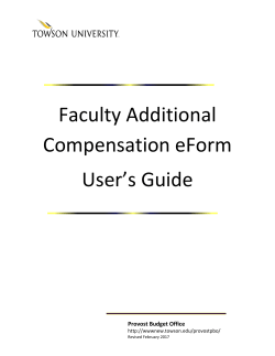 Faculty Additional Compensation eForm User`s Guide