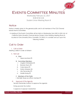 Events Committee Minutes - Student Government