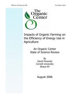 Impacts of Organic Farming on the Efficiency of Energy Use in
