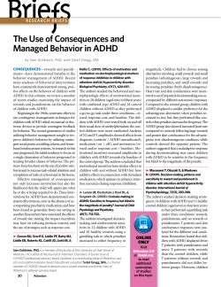 the use of consequences and managed behavior in adHd