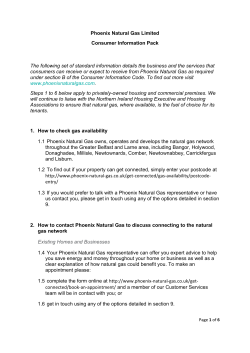 Phoenix Natural Gas Limited Consumer Information Pack The