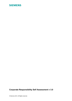 Corporate Responsibility Questionaire