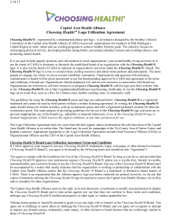 Choosing Health! &reg; Logo Utilization Agreement