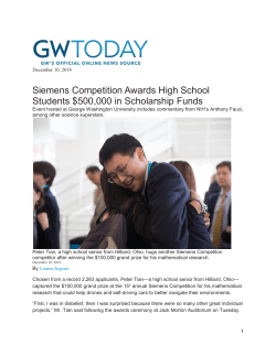 Siemens Competition Awards High School Students $500,000 in