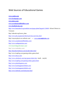 Web Sources of Educational Games