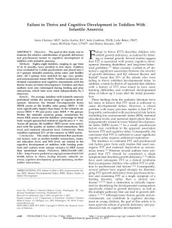Failure to Thrive and Cognitive Development in Toddlers