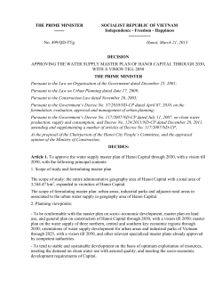 THE PRIME MINISTER ------- SOCIALIST REPUBLIC OF VIETNAM