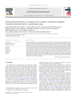 Total carotenoid content, &alpha;-carotene and &beta;-carotene, of