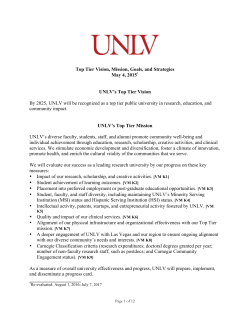 Top Tier Vision, Mission, Goals, and Strategies May 4, 20151