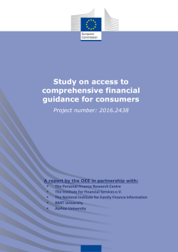 Study on access to comprehensive financial guidance for consumers
