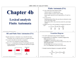 RE and Finite State Automaton (FA)