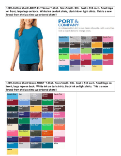 100% Cotton Short LADIES CUT Sleeve T-Shirt. Sizes Small
