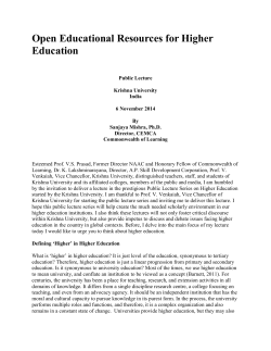 Open Educational Resources for Higher Education