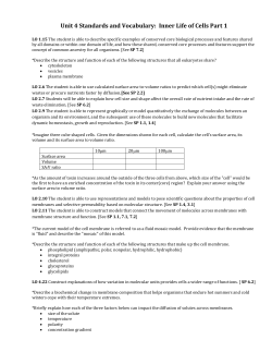 Unit 4 Standards and Vocabulary: Inner Life of Cells Part 1