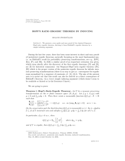 HOPFMS RATIO ERGODIC THEOREM BY INDUCING During the