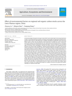 Effect of environmental factors on regional soil organic carbon