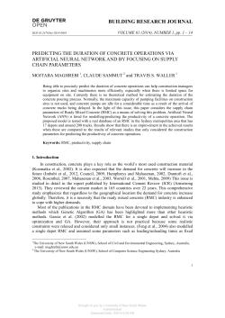 Predicting the Duration of Concrete Operations Via Artificial Neural
