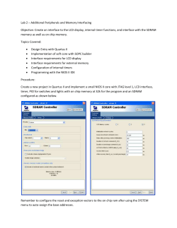Lab 2 &ndash; Additional Peripherals and Memory Interfacing Objective