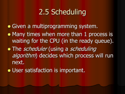 2.5 Scheduling