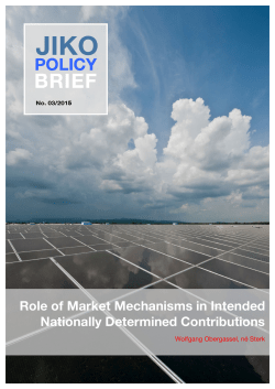 Role of Market Mechanisms in Intended Nationally