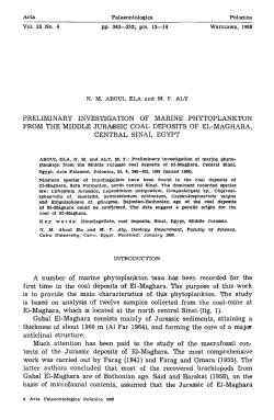 PRELIMINARY INVESTIGATION OF MARINE PHYTOPLANKTON