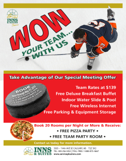 Team Rates at $139 Free Deluxe Breakfast Buffet Indoor Water