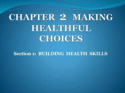 CHAPTER 2 MAKING HEALTHFUL CHOICES