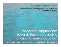 Theoretical approaches towards the understanding of organic