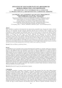 influence of vine water status on aboveground biomass
