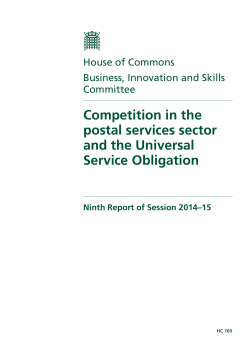 Competition in the postal services sector and the Universal Service