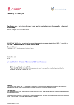 University of Groningen Synthesis and evaluation of novel linear