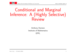 Conditional and Marginal Inference