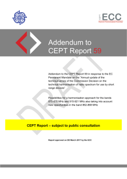 Addendum to CEPT REPORT 59