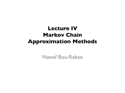 Lecture IV Markov Chain Approximation