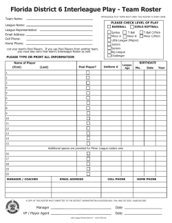 Florida District 6 Interleague Play - Team Roster
