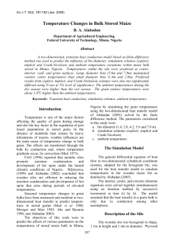 Temperature Changes in Bulk Stored Maize