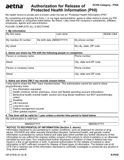 Authorization for Release of Protected Health Information