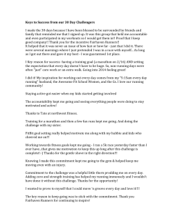 Keys to Success from our 30 Day Challengers I made the 30 days