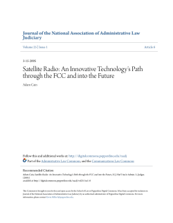 Satellite Radio: An Innovative Technology`s Path through the FCC