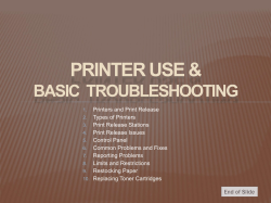 Basic Printer Use and Restrictions