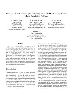 Metropolis Particle Swarm Optimization Algorithm with