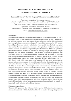 IMPROVING NITROGEN USE EFFICIENCY: FROM PLANET TO
