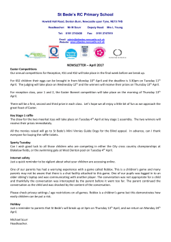 Newsletter April 17 - St Bede`s RC Primary School