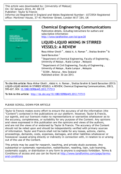 Chemical Engineering Communications LIQUID-LIQUID