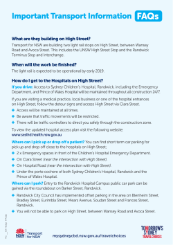to view the Light Rail FAQ. - The Sydney Children`s Hospitals Network