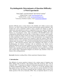 Psycholinguistic Determinants of Question Difficulty: A Web